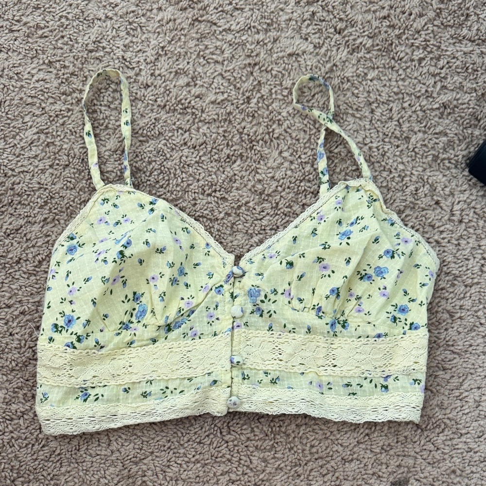 Floral Lace Trim Bralette
